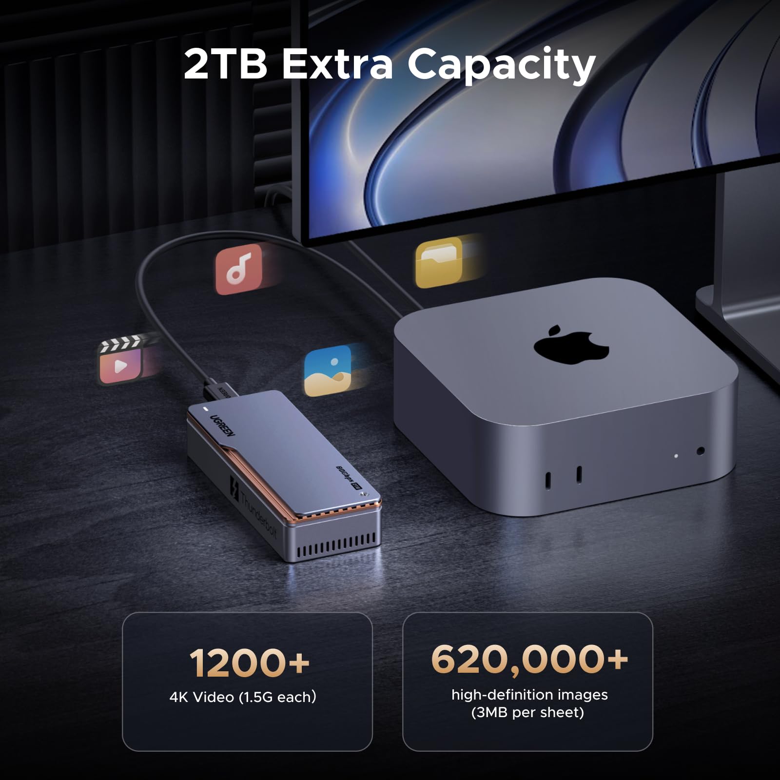 ugreen-neodrive-creator-ssd-esterno-portatile-2tb-thunderbolt-5-fino-a-6600mb-s- image 3