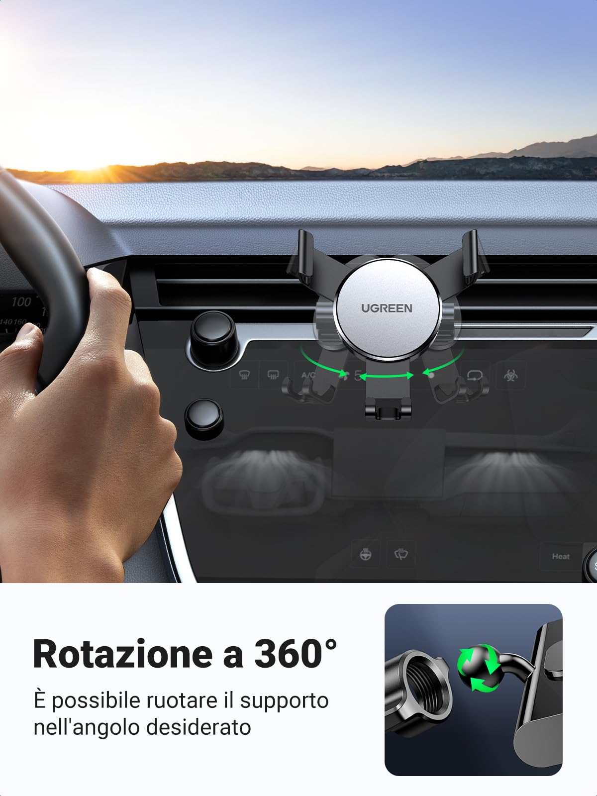 ugreen-supporto-telefono-auto-a-gravit-in-alluminio-per-slot-cd image 4