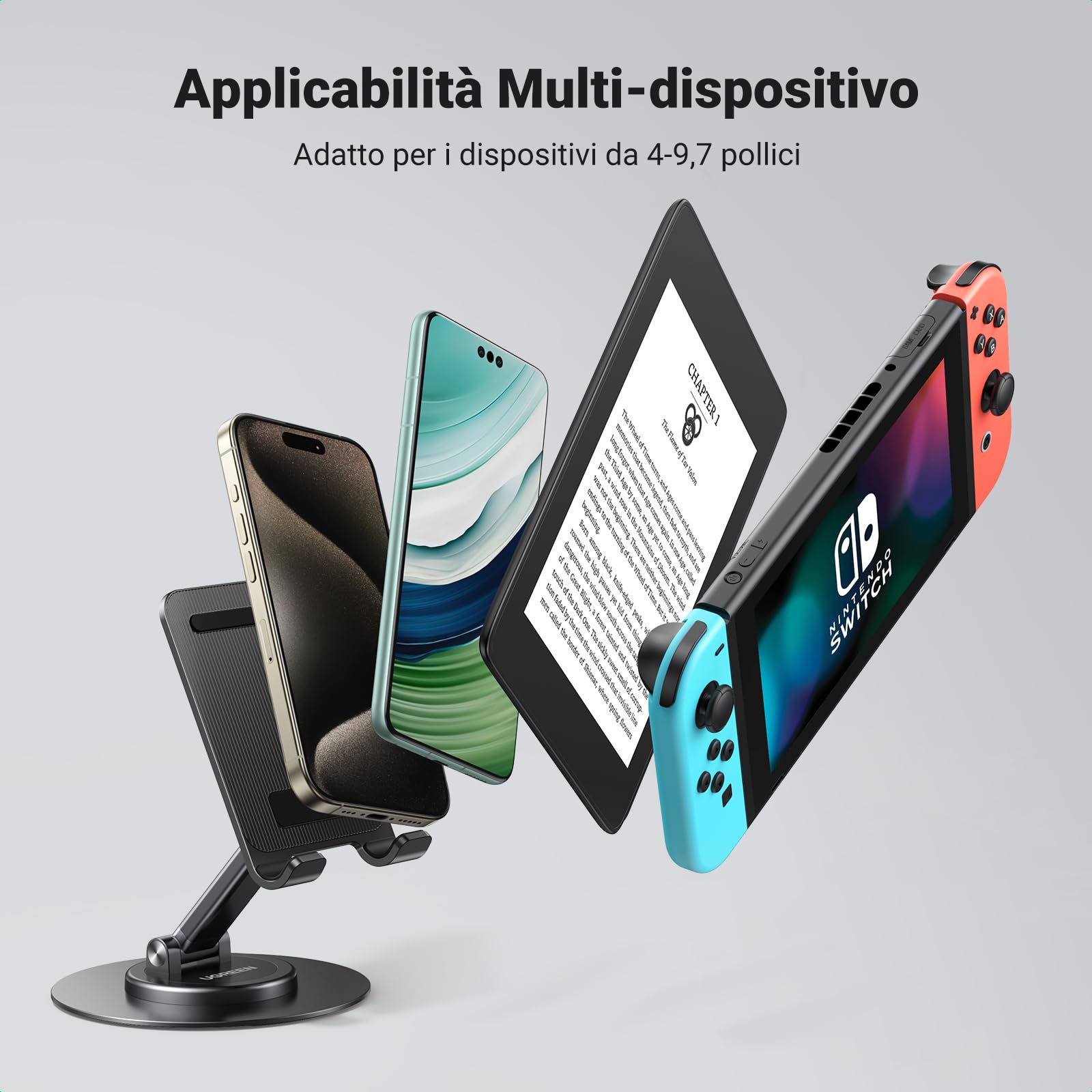 ugreen-supporto-cellulare-e-tablet-regolabile-da-tavolo-base-girevole-360-allumi image 4