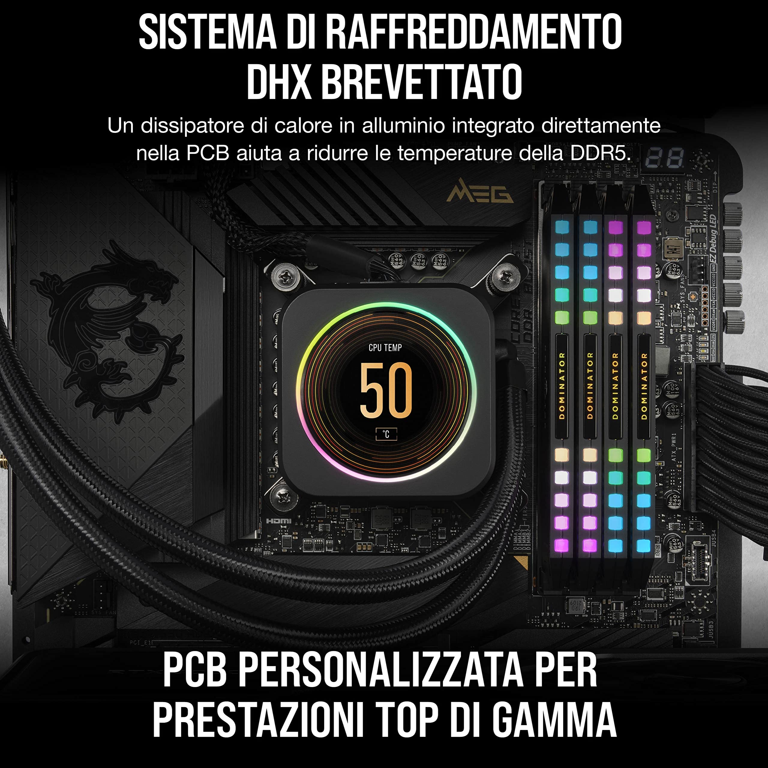 corsair-dominator-platinum-rgb-ddr5-32gb-2x16gb-5200mhz-cl40-intel-xmp-nero image 5