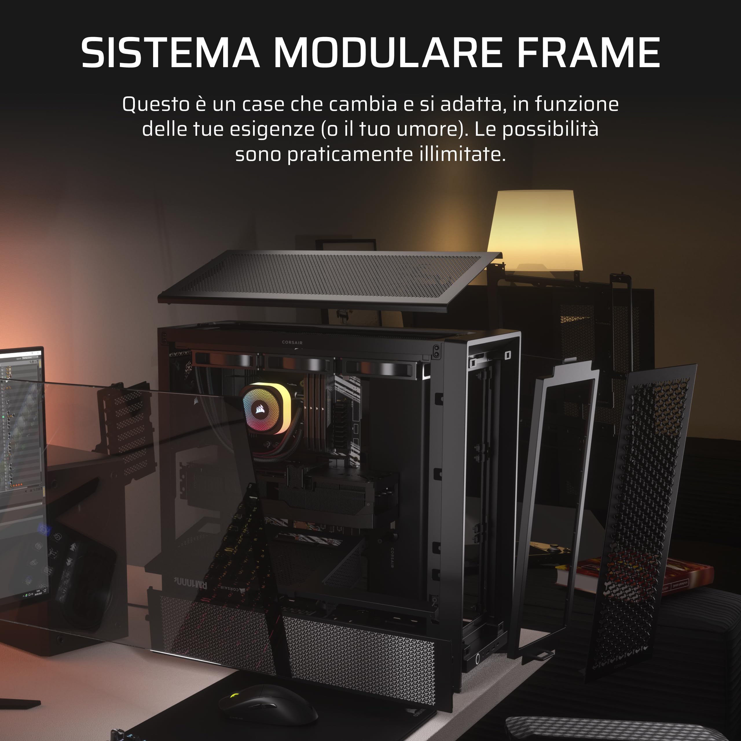 corsair-frame-4000d-case-mid-tower-atx-modulare-infinirail-flusso-d-aria-nero image 3