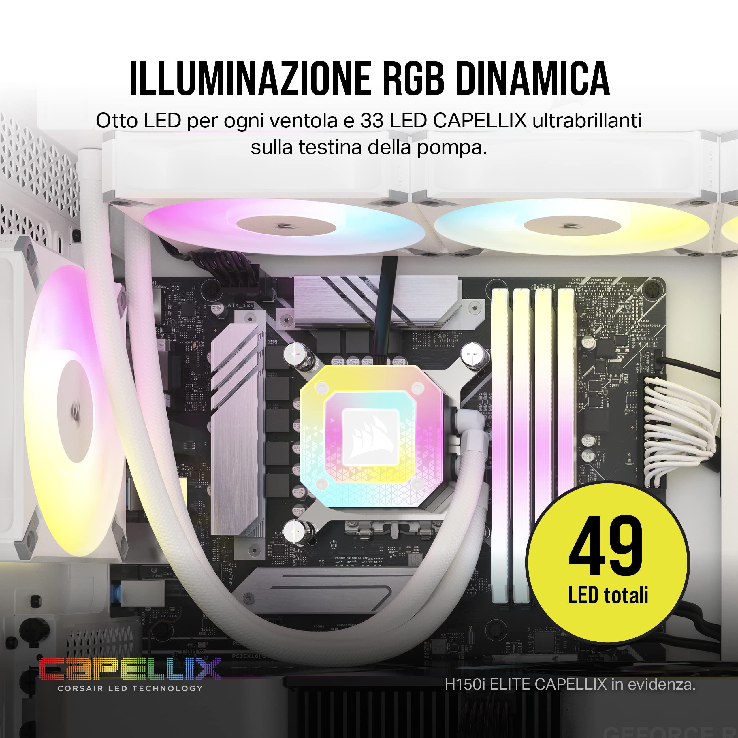 corsair-icue-h100i-elite-capellix-xt-dissipatore-a-liquido-240mm-bianco image 4