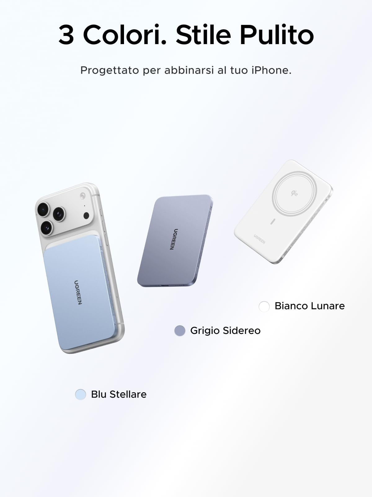 ugreen-magflow-air-qi2-15w-power-bank-magsafe-ultrasottile-5000mah-grigio image 8
