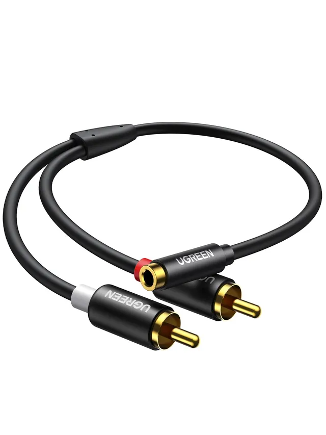 ugreen-adattatore-audio-2rca-maschio-a-jack-3-5mm-femmina-25cm image 1
