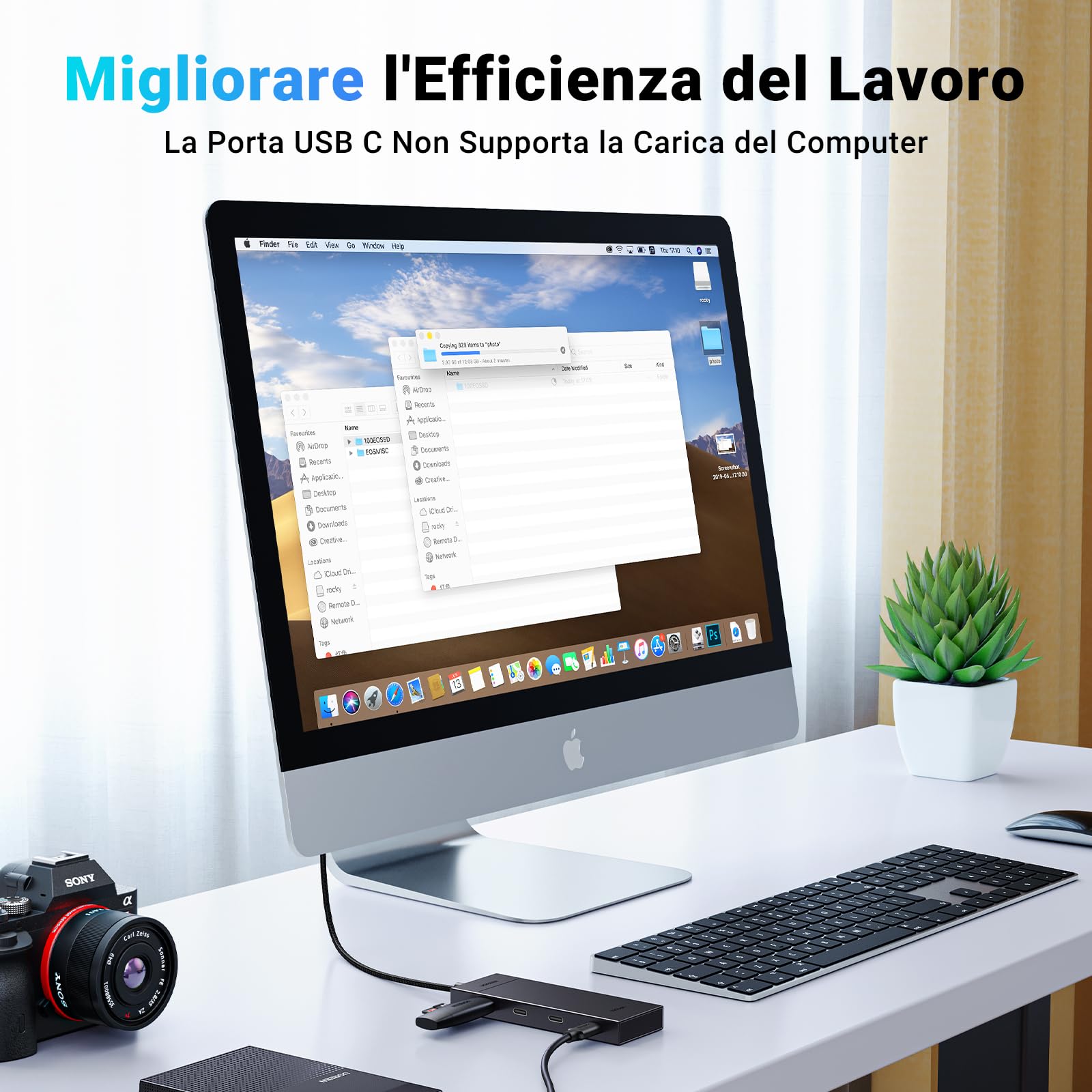 ugreen-hub-usb-c-10gbps-a-4-porte-type-c-usb-3-2-gen-2-con-cavo-30cm image 4