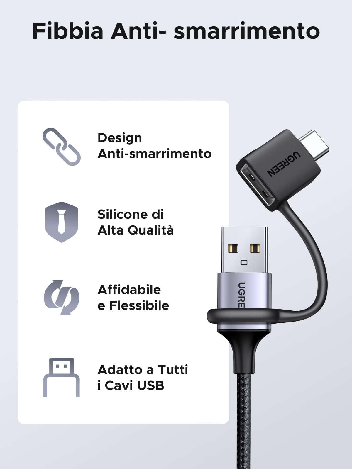 ugreen-adattatore-usb-c-a-usb-a-3-2-10gbps-otg-2-pezzi-anti-perso image 6
