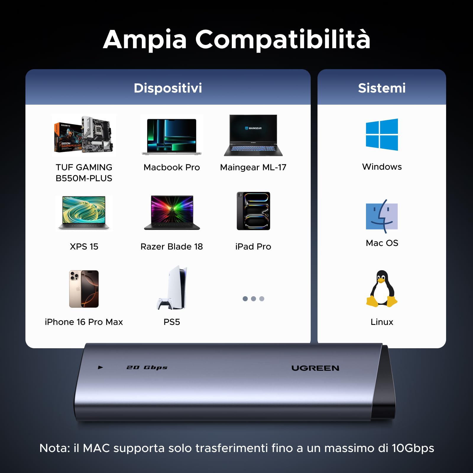ugreen-enclosure-ssd-m-2-nvme-sata-20gbps-usb-c-3-2-gen-2x2 image 6