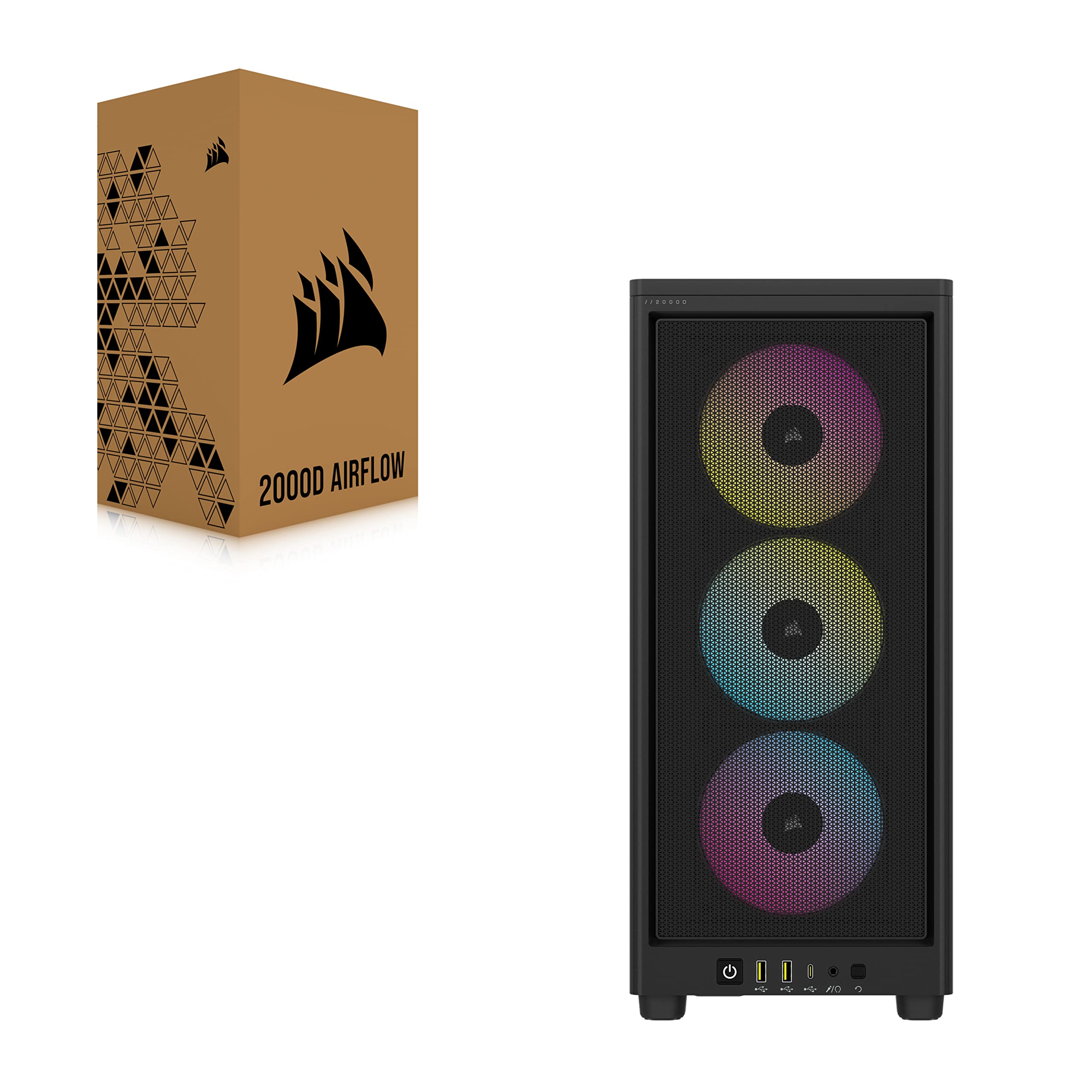 corsair-icue-2000d-rgb-airflow-mini-itx-nero-con-3-ventole-af120-rgb-slim image 5
