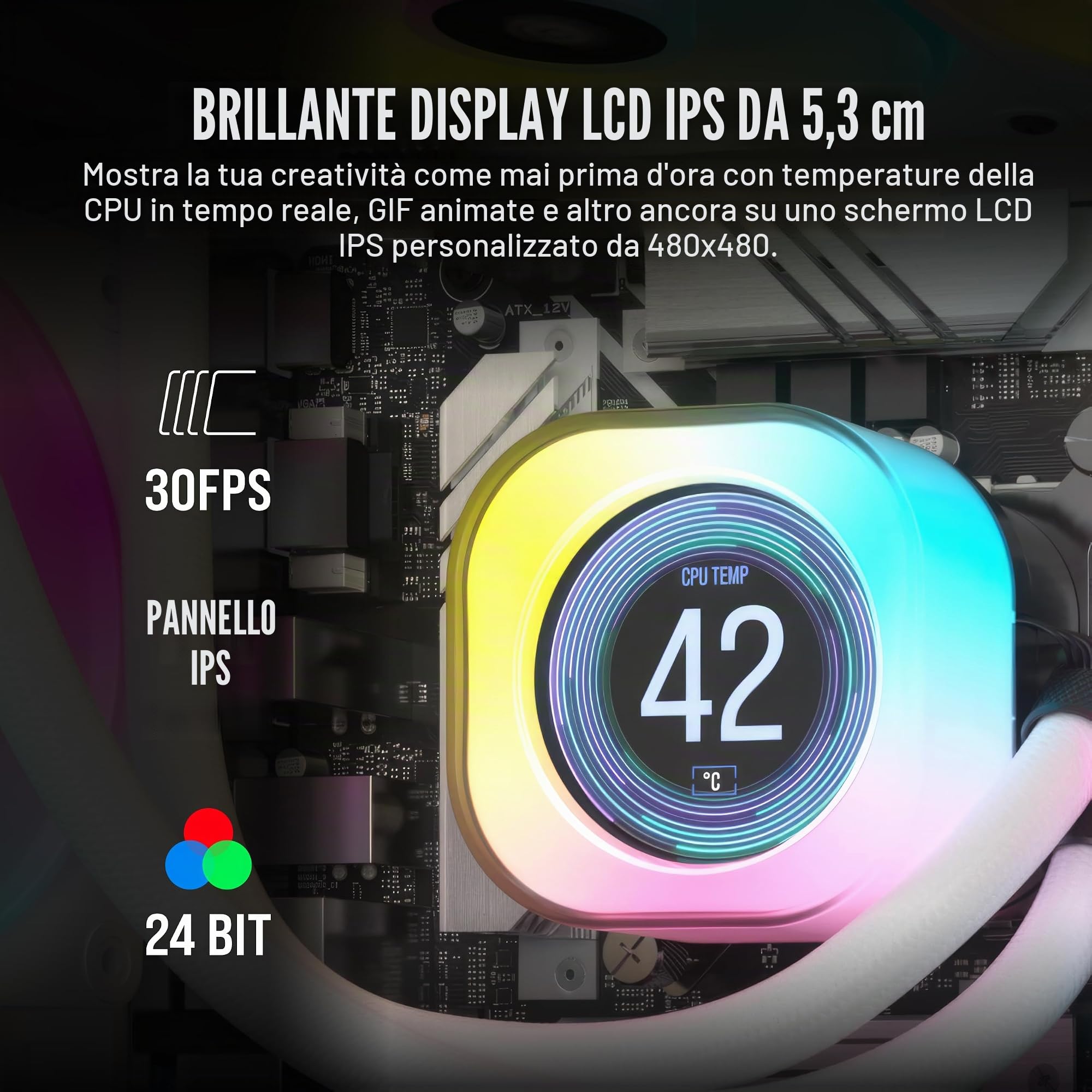 corsair-icue-link-aio-lcd-modulo-schermo-ips-2-1-24-led-rgb-bianco image 4