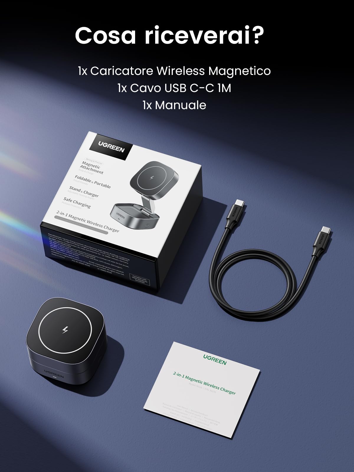 ugreen-magflow-caricatore-wireless-magnetico-2-in-1-per-iphone-e-airpods image 8