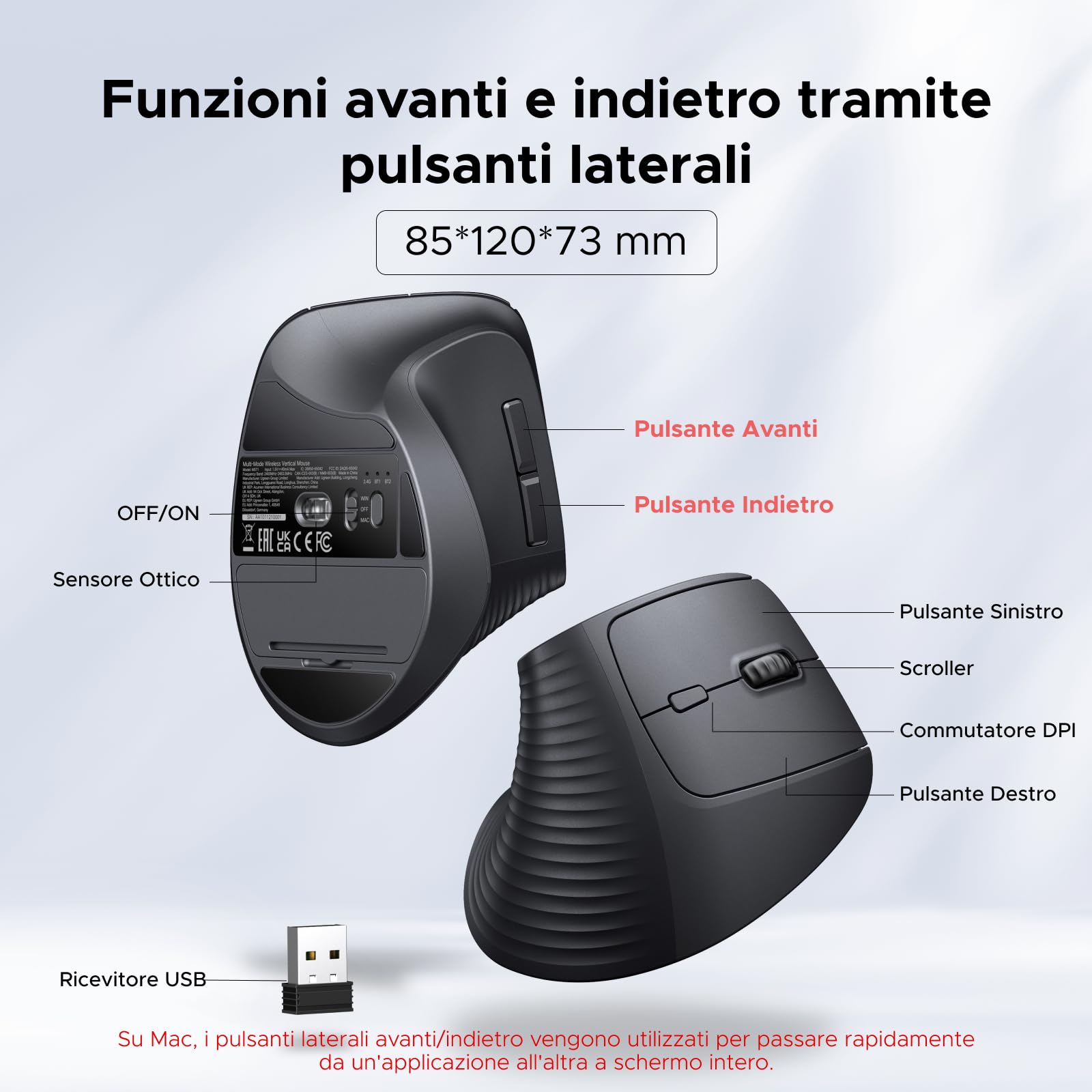 ugreen-mouse-verticale-wireless-2-4g-bluetooth-4000-dpi-silenzioso image 6