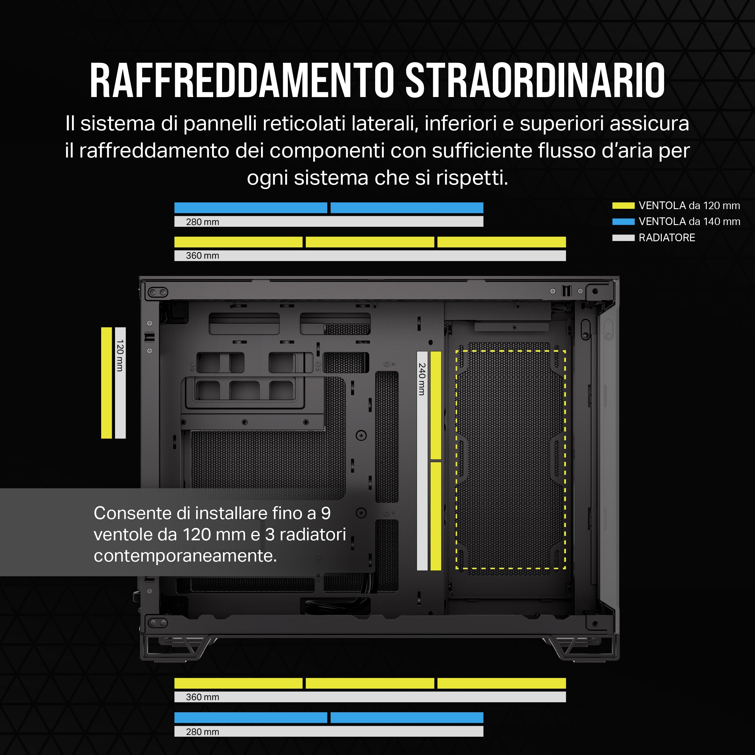 corsair-2500x-case-pc-matx-doppia-camera-vetro-temperato-nero-senza-ventole image 5