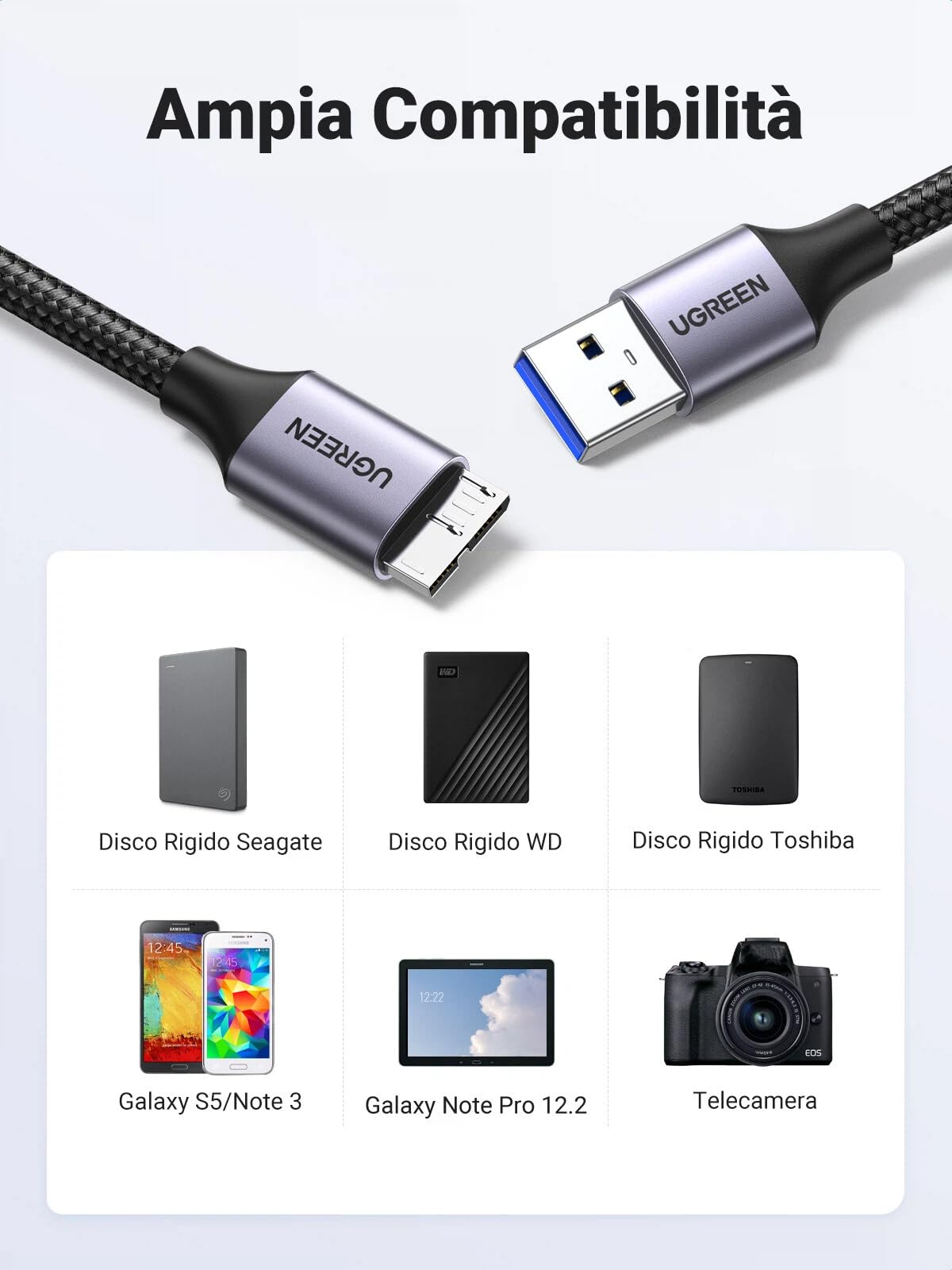 ugreen-cavo-hard-disk-micro-b-a-usb-3-0-a-5gbps-0-5m image 6
