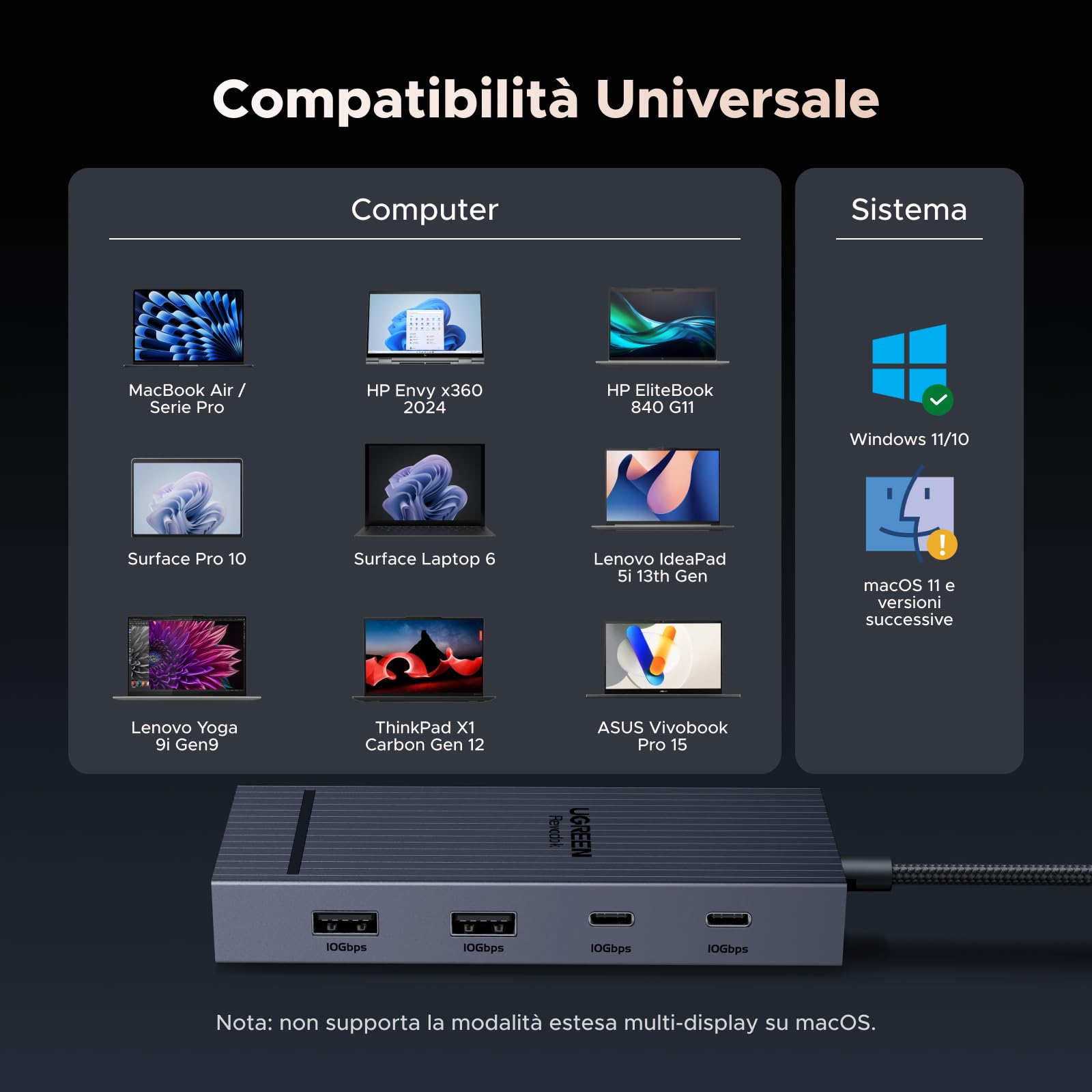 ugreen-revodok-pro-207-hub-usb-c-7-in-1-doppio-hdmi-4k60hz-100w image 7