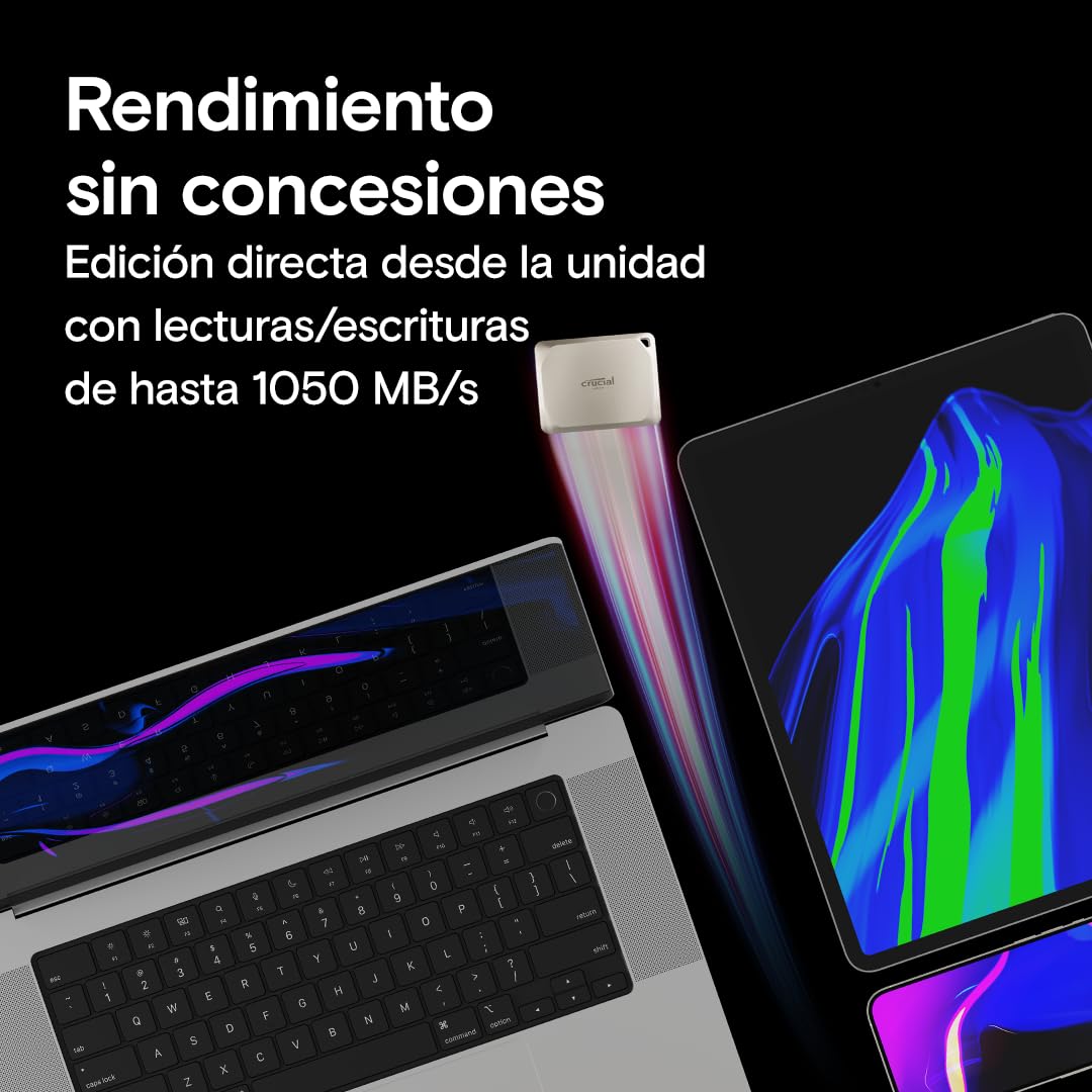 crucial-x9-pro-per-mac-1tb-ssd-esterno-portatile-usb-c-1050mb-s image 2