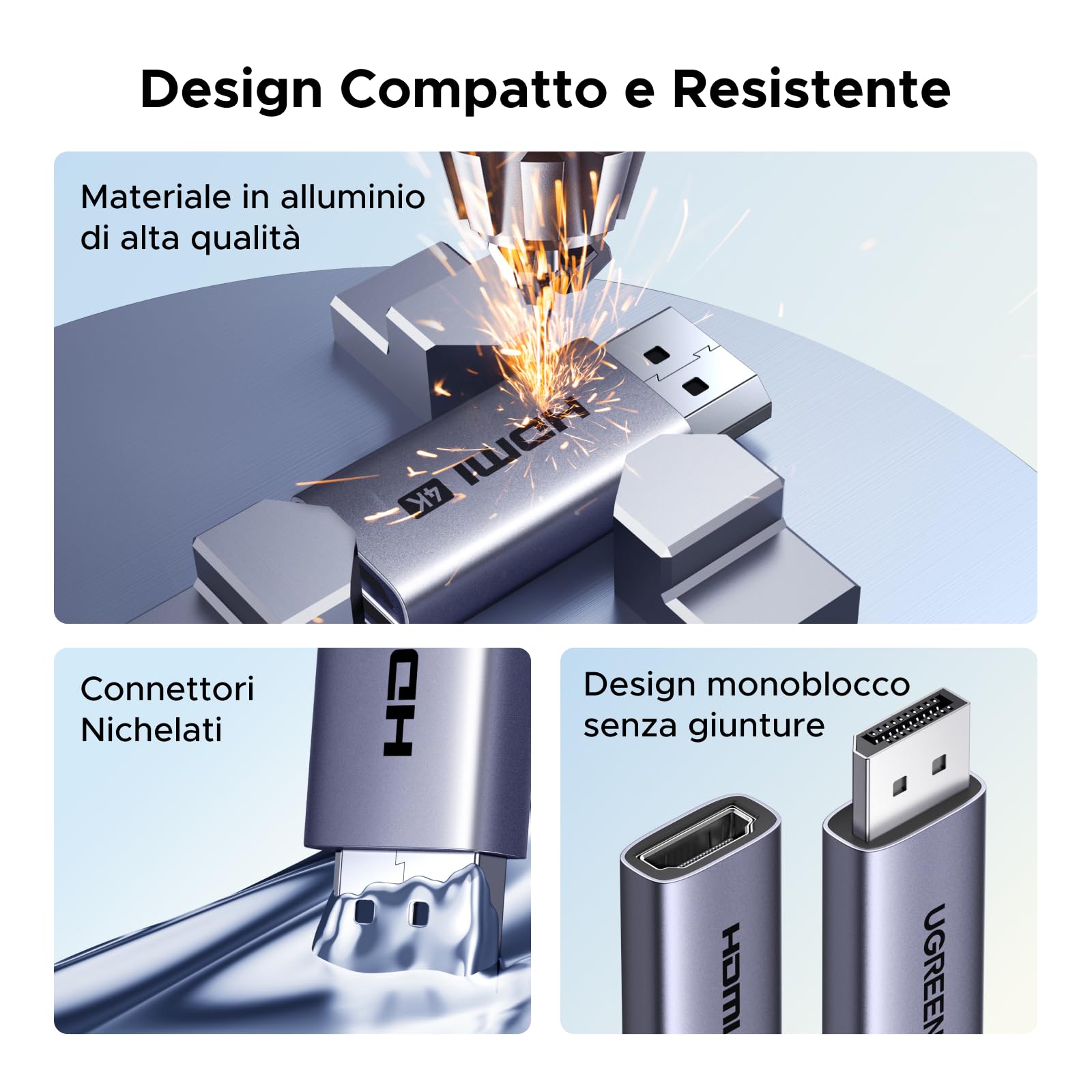 ugreen-adattatore-displayport-a-hdmi-4k-60hz-unidirezionale-2-pezzi-alluminio image 8