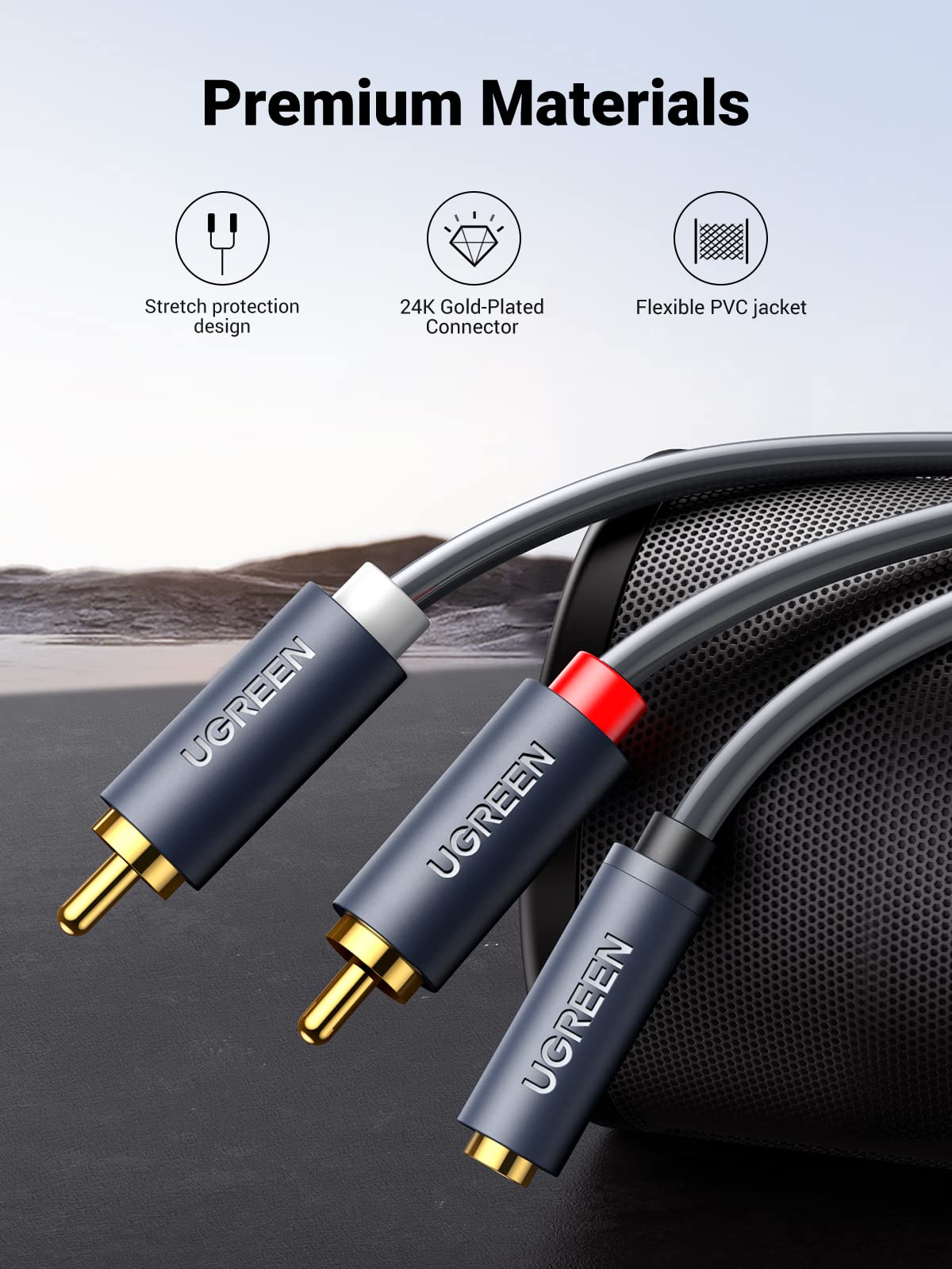 ugreen-cavo-audio-jack-3-5mm-femmina-a-2-rca-maschio image 6