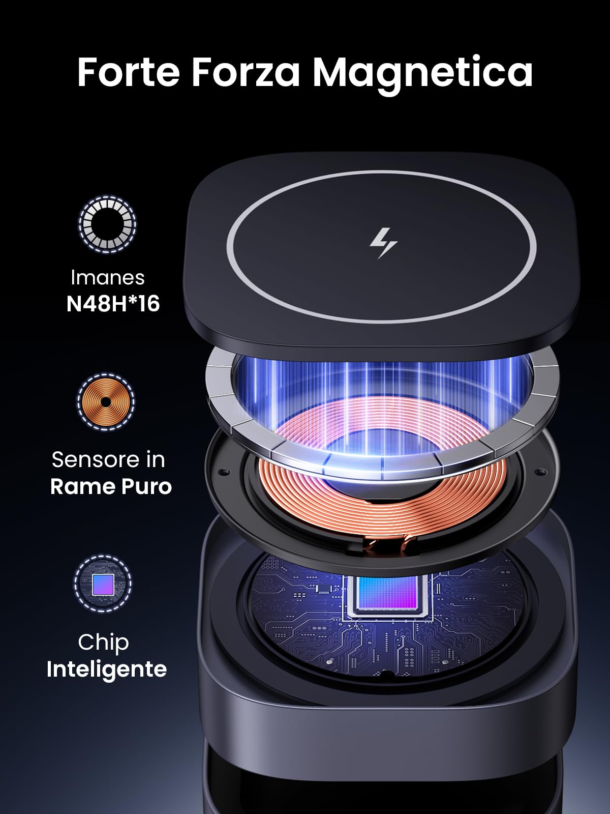 ugreen-magflow-caricatore-wireless-magnetico-2-in-1-per-iphone-e-airpods image 6