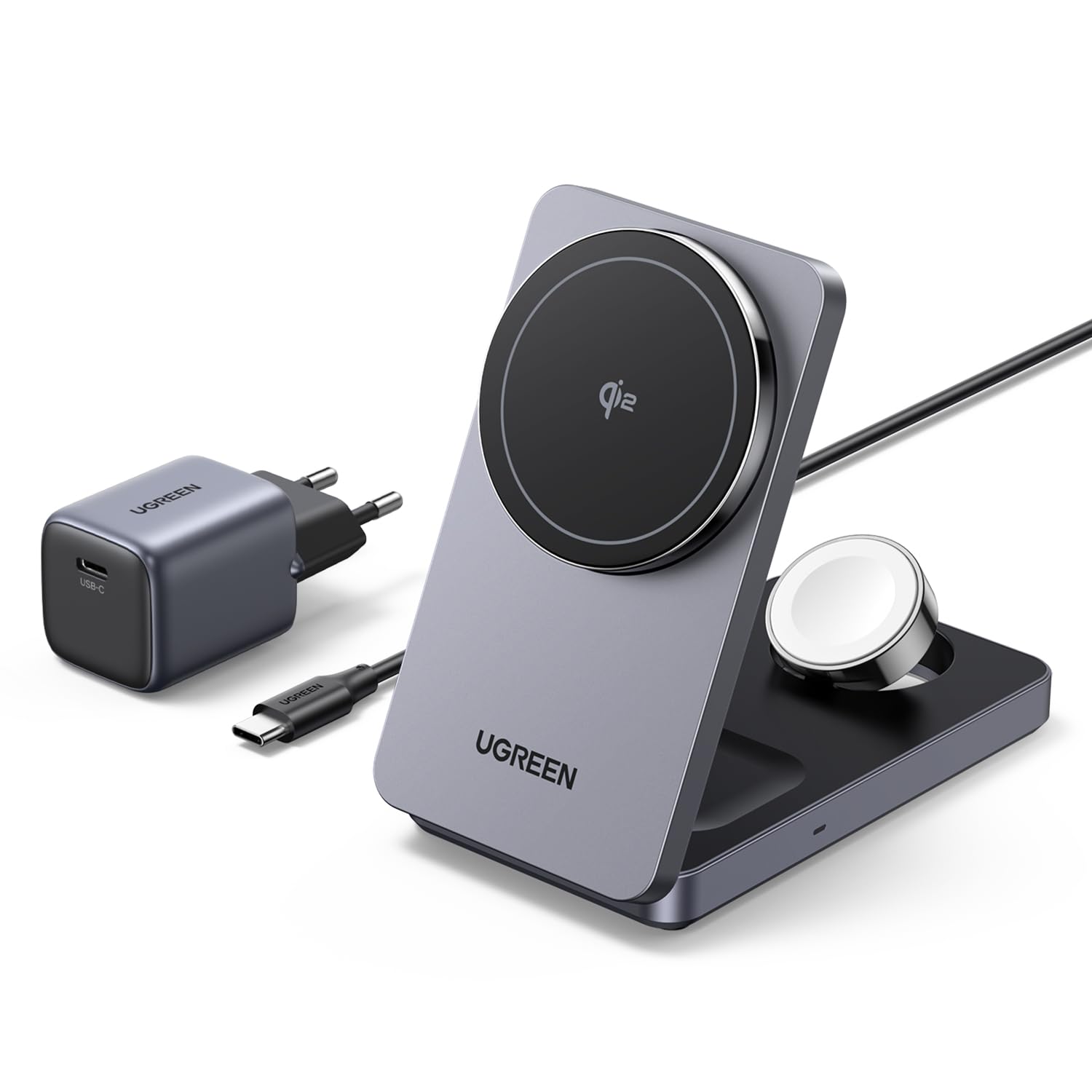 ugreen-magflow-qi2-15w-caricatore-wireless-3-in-1-magnetico image 1