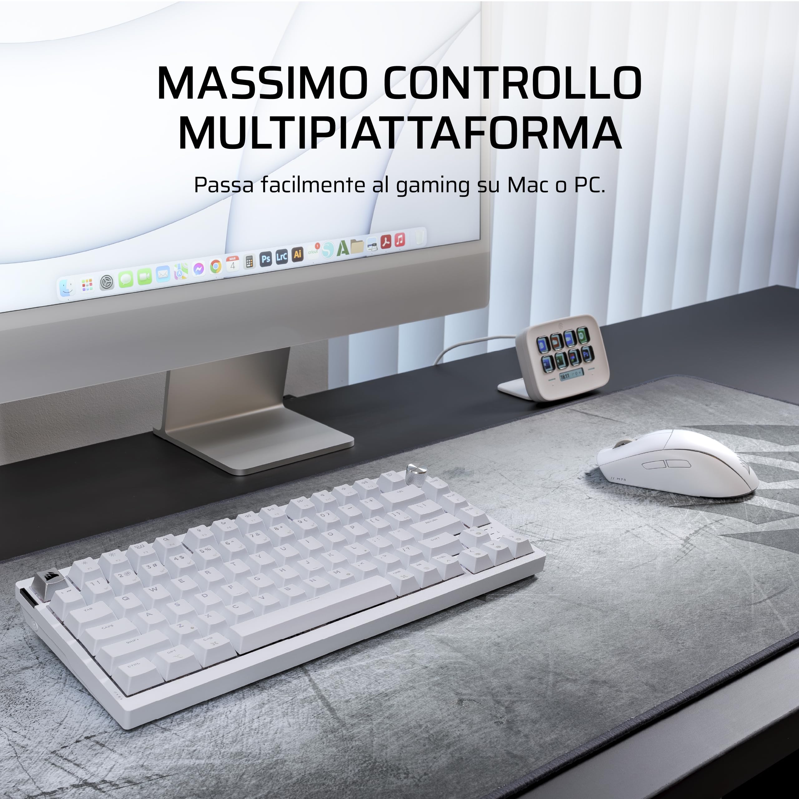 corsair-m75-wireless-rgb-mouse-da-gioco-fps-leggero-ambidestro-bianco-brina image 3