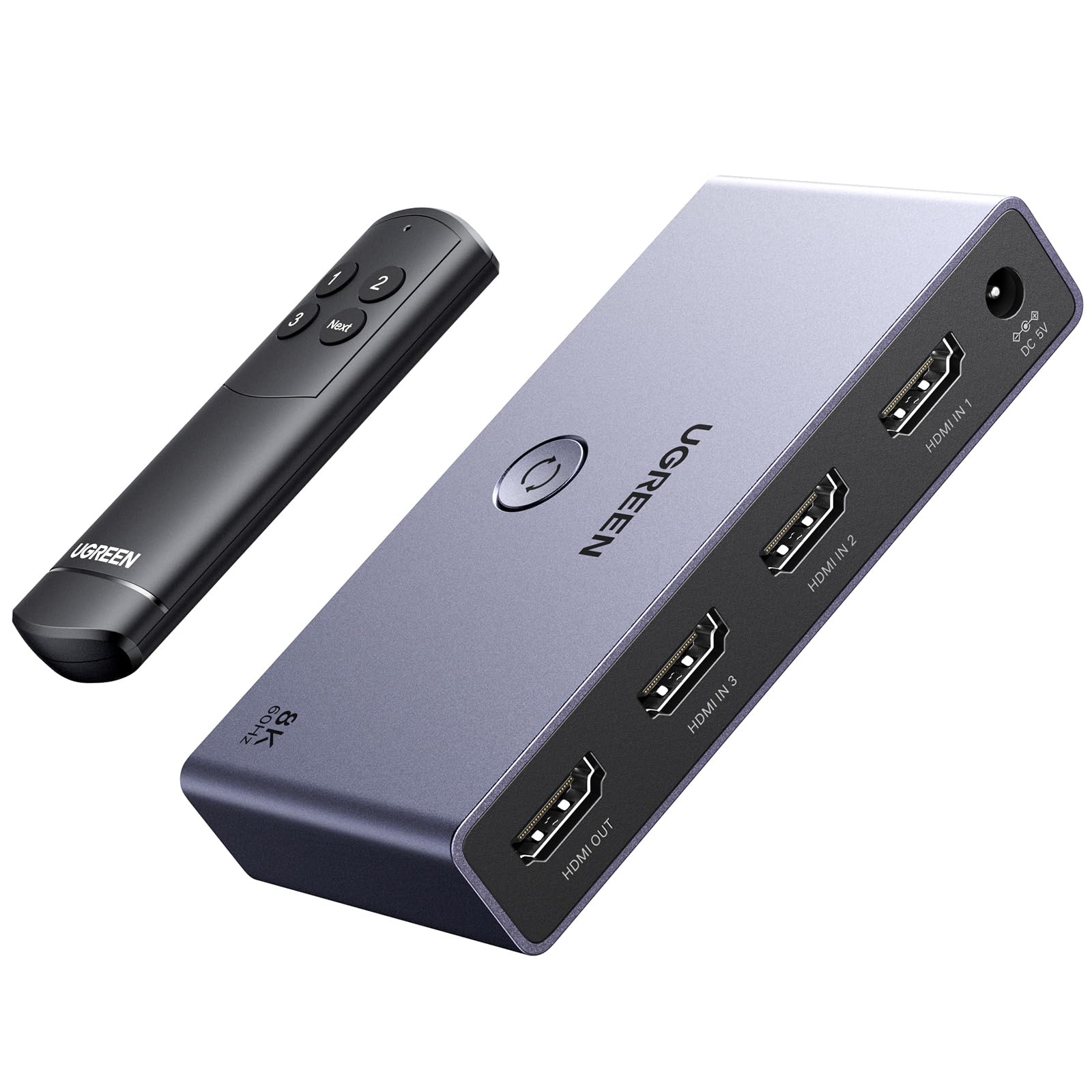 ugreen-switch-hdmi-2-1-8k-60hz-4k-120hz-3-ingressi-1-uscita-con-telecomando image 1