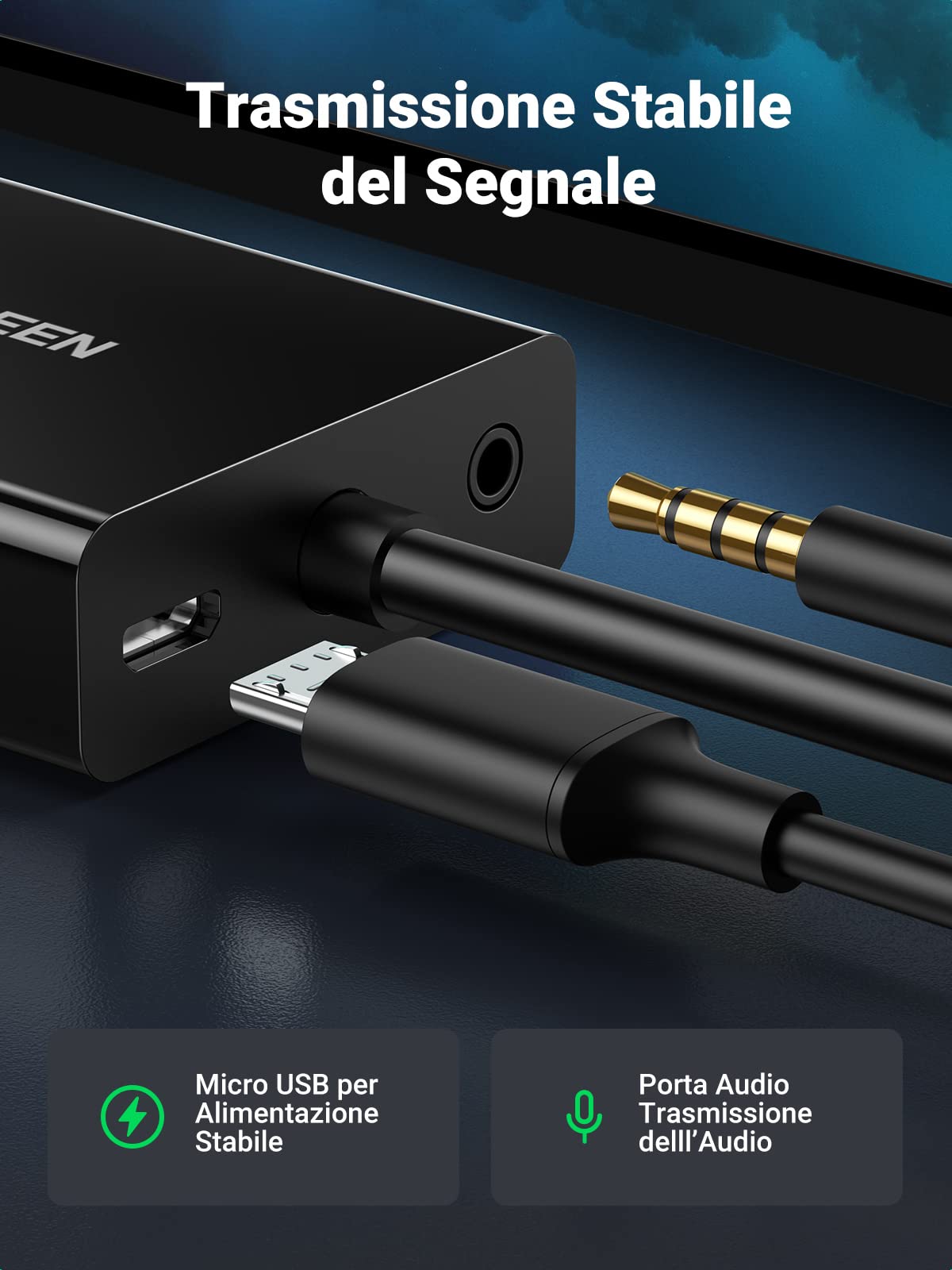 ugreen-adattatore-hdmi-femmina-a-vga-maschio-1080p-60hz-con-audio image 6