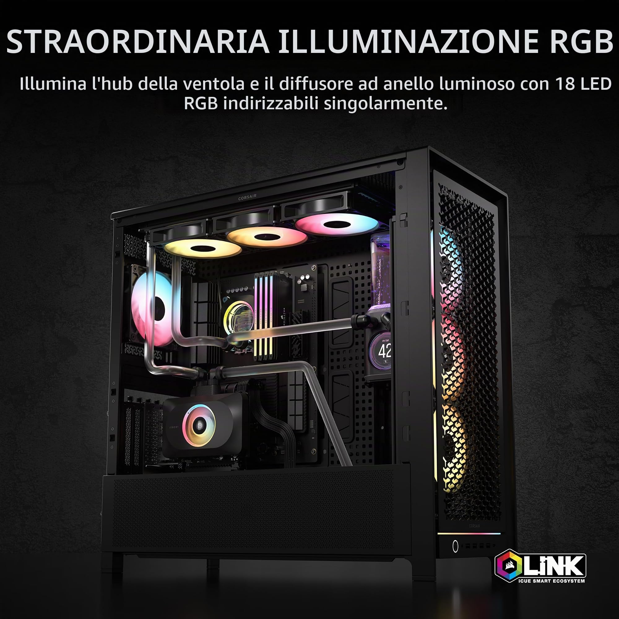 corsair-xg3-rgb-hybrid-waterblock-gpu-per-rtx-5080-5070-ti-5070-icue-link-nero image 6