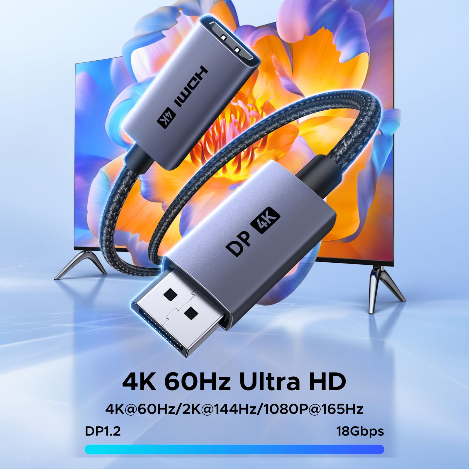 ugreen-adattatore-displayport-a-hdmi-4k-60hz-in-nylon-intrecciato image 2