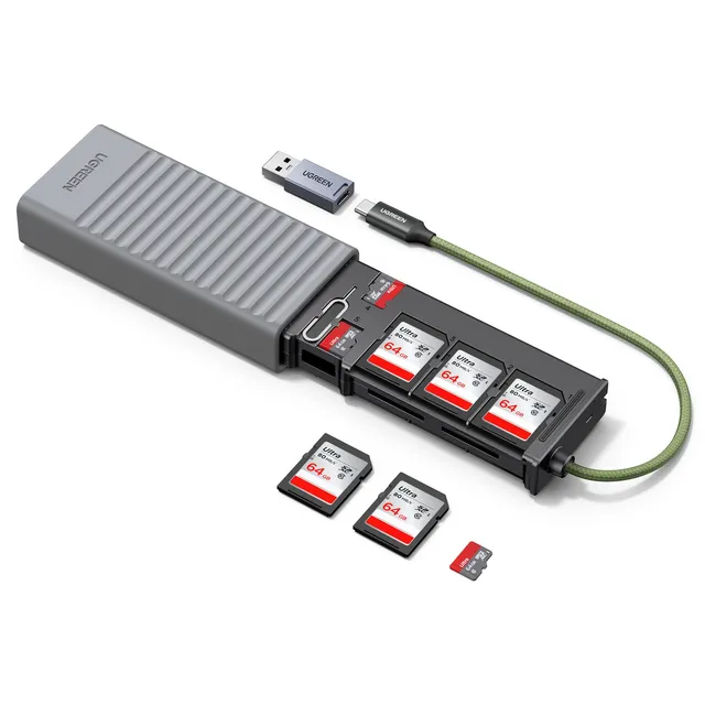 ugreen-lettore-di-schede-sd-tf-usb-c-usb-a-con-custodia-portatile-170mb-s image 1
