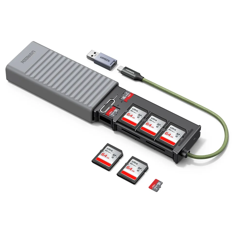 ugreen-lettore-di-schede-sd-tf-usb-c-usb-a-con-custodia-portatile-170mb-s image 1