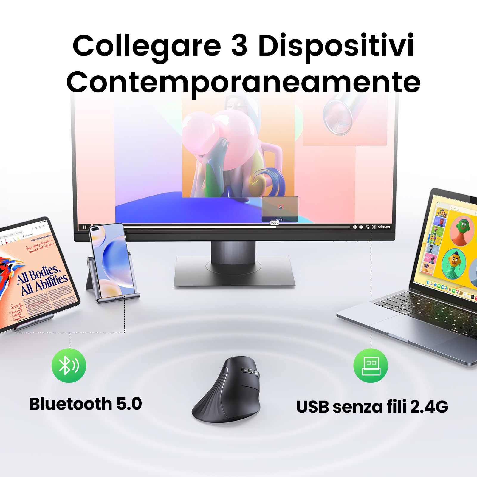 ugreen-mouse-verticale-ergonomico-bluetooth-5-0-2-4g-4000-dpi image 3