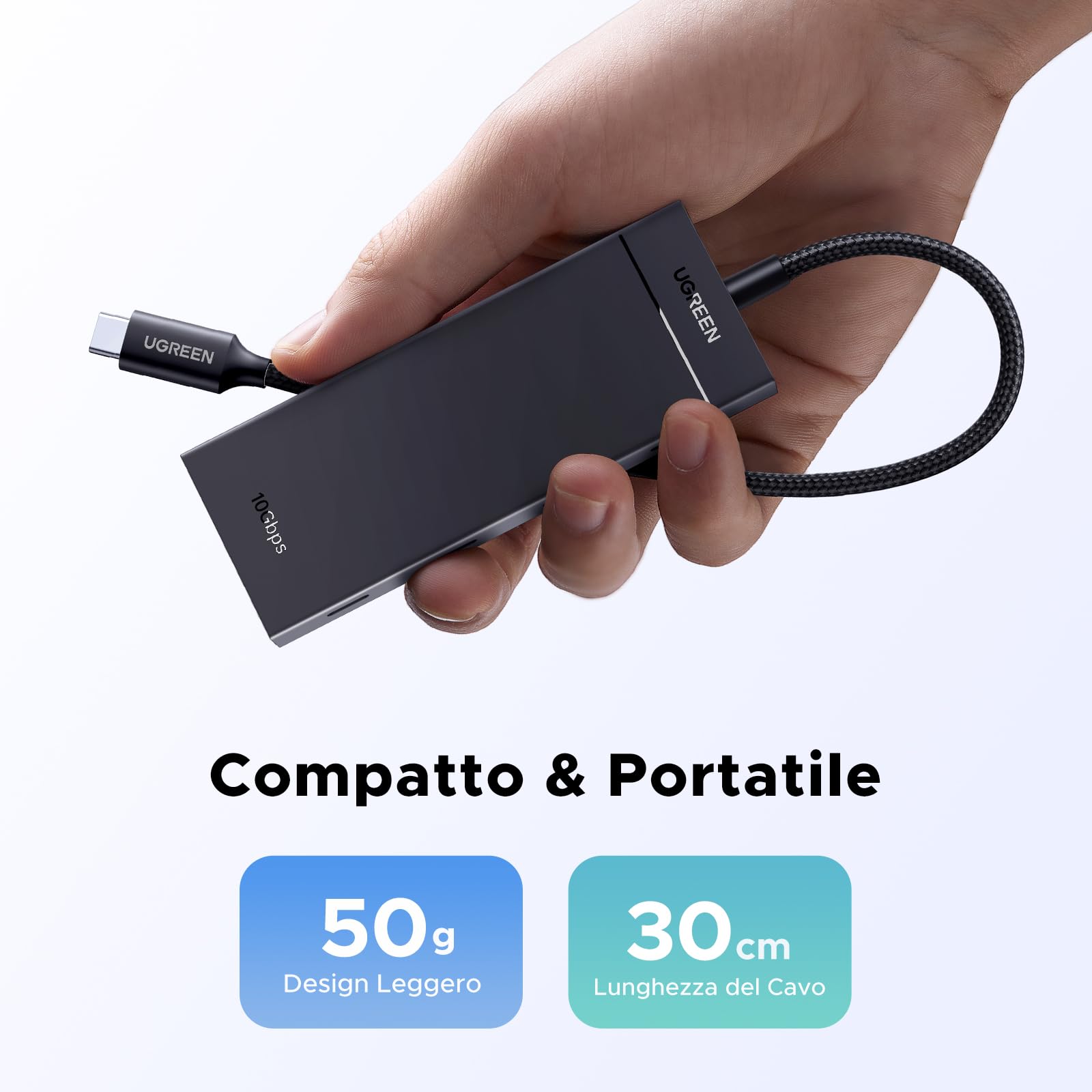 ugreen-hub-usb-c-5-in-1-10gbps-con-ricarica-pd-100w-4-porte-dati image 7