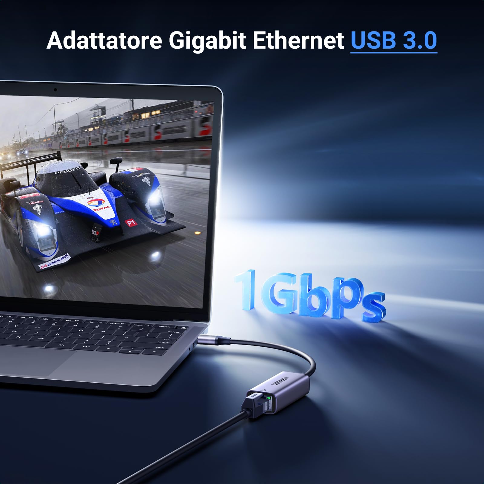 ugreen-adattatore-ethernet-usb-3-0-gigabit-1000mbps-in-alluminio-grigio image 2