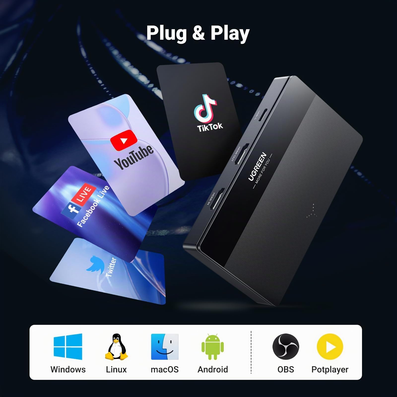 ugreen-scheda-di-acquisizione-hdmi-usb-c-1080p-60fps-con-loopout-4k-60hz image 5