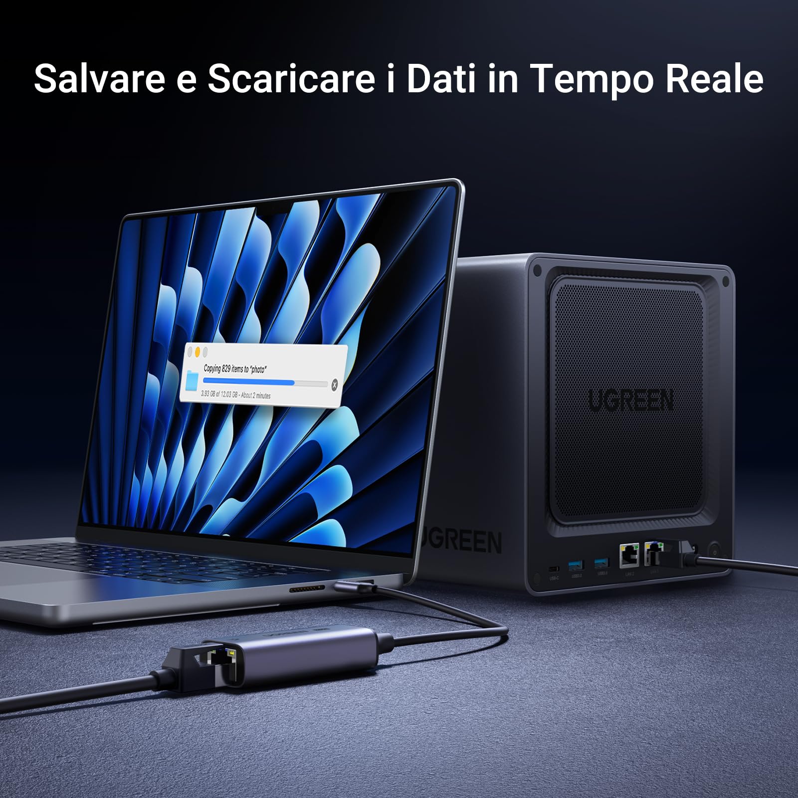ugreen-adattatore-ethernet-usb-c-2-5g-rj45-in-alluminio image 3