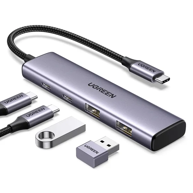 ugreen-hub-usb-c-a-4-porte-5-gbps-con-2x-usb-c-2x-usb-a-in-alluminio image 1