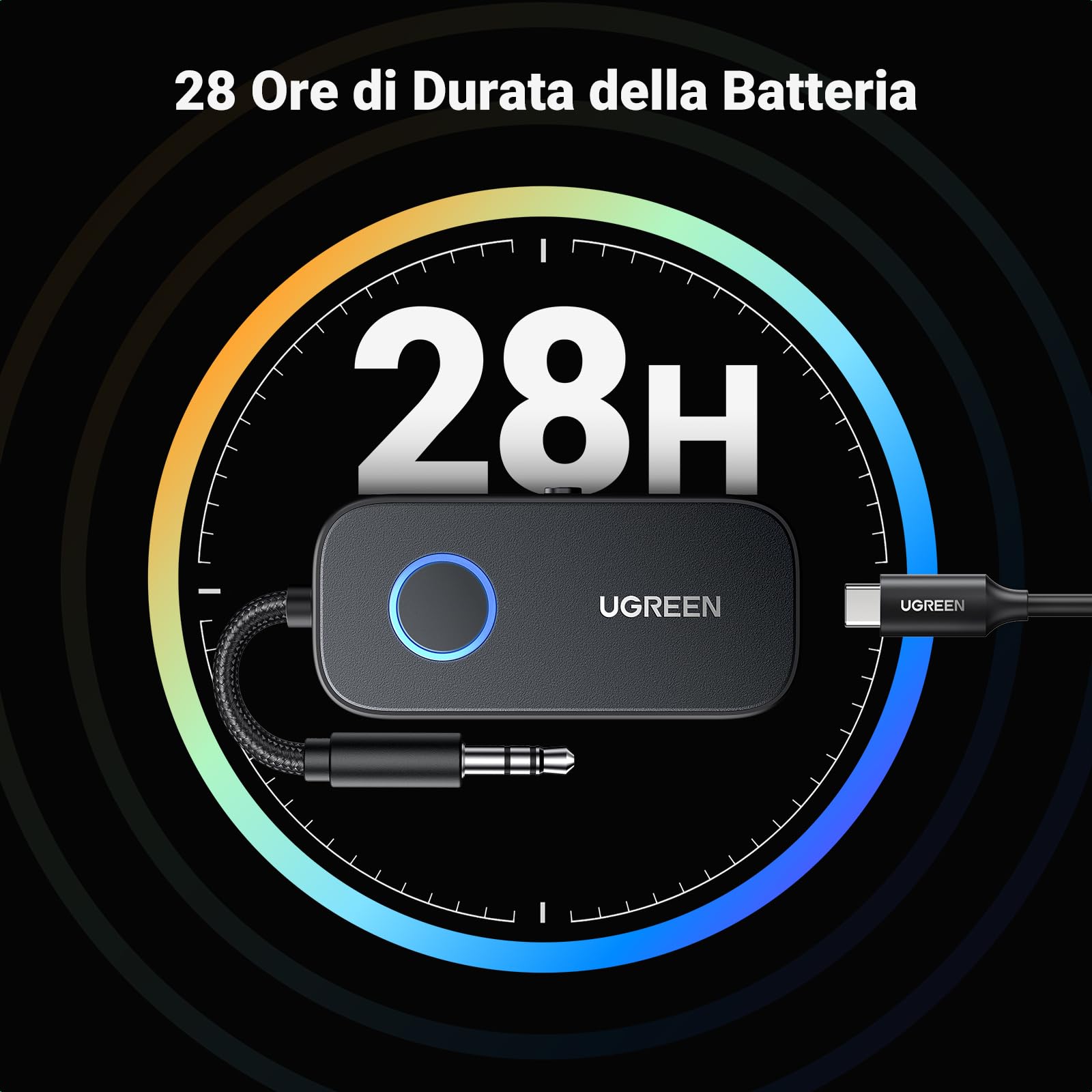 ugreen-trasmettitore-ricevitore-bluetooth-5-3-jack-3-5mm-2-in-1-con-microfono-e- image 7