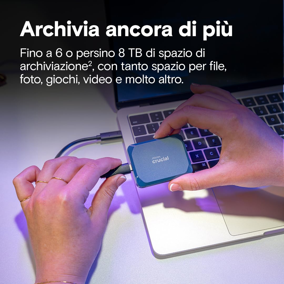 crucial-x10-ssd-esterno-8tb-usb-c-2100mb-s-ip65-blu-opaco image 2