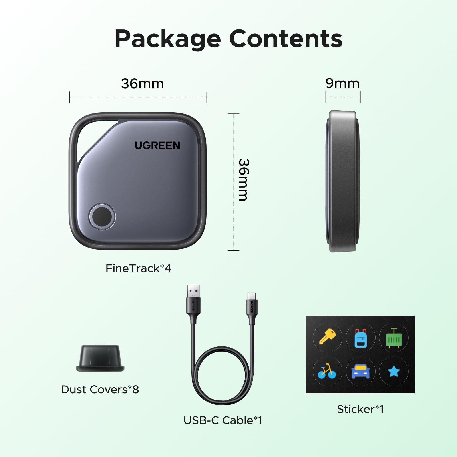 ugreen-finetrack-g-smart-finder-per-android-google-find-hub-usb-c-4-pezzi image 7