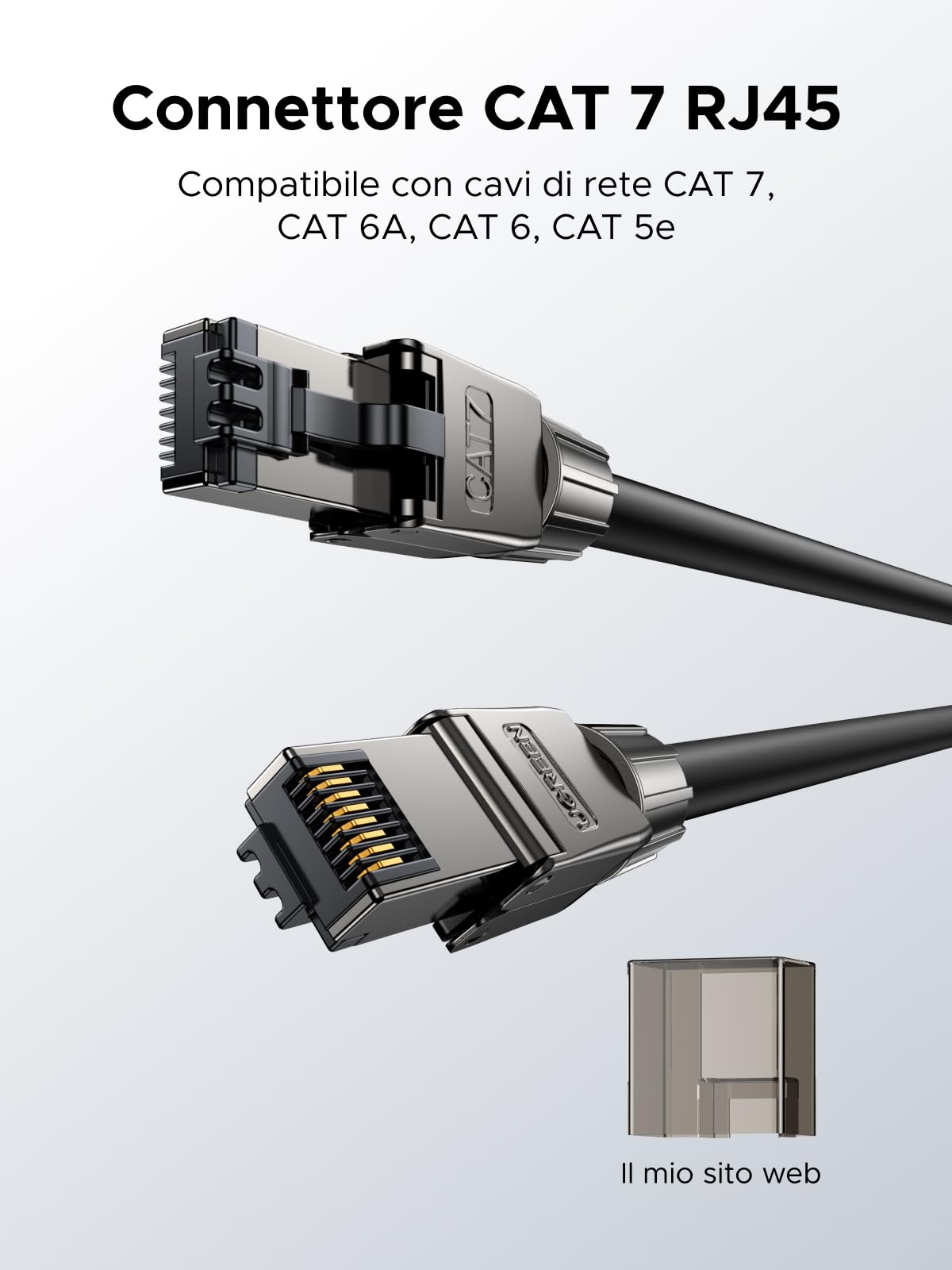 ugreen-connettore-ethernet-cat-7-schermato-spina-rj45-10gbps-poe-confezione-da-4 image 2
