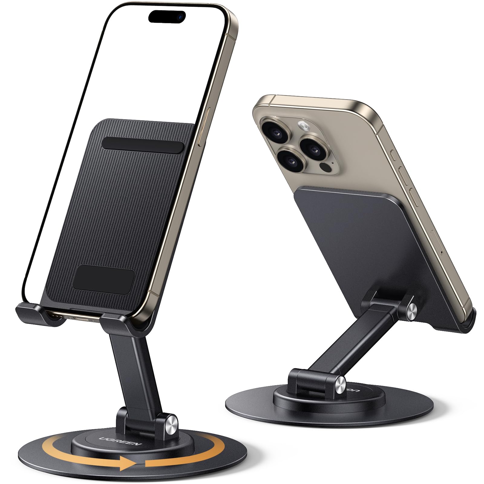 ugreen-supporto-cellulare-e-tablet-regolabile-da-tavolo-base-girevole-360-allumi image 1