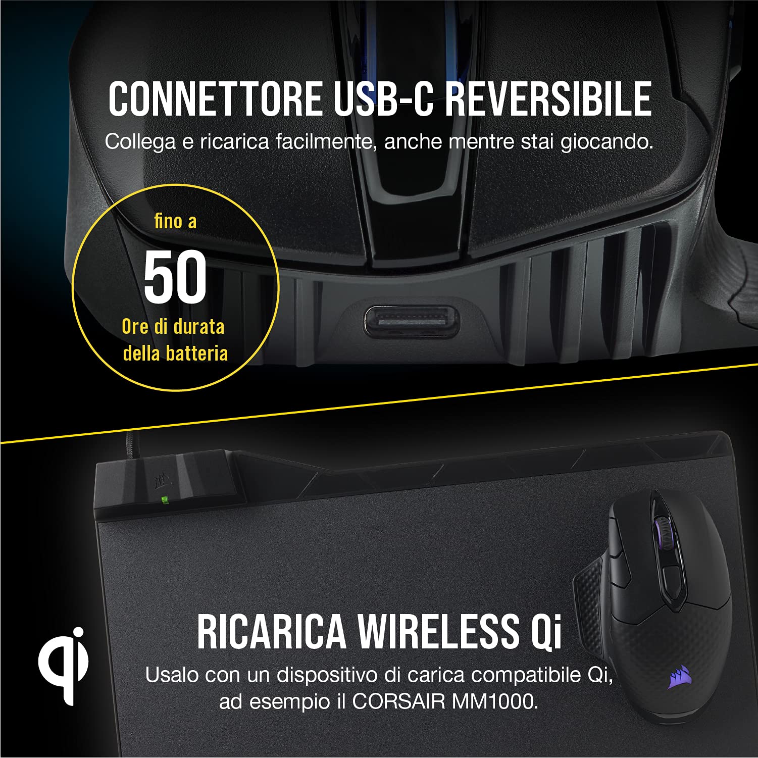 corsair-dark-core-rgb-pro-se-mouse-gaming-wireless-qi-nero image 6