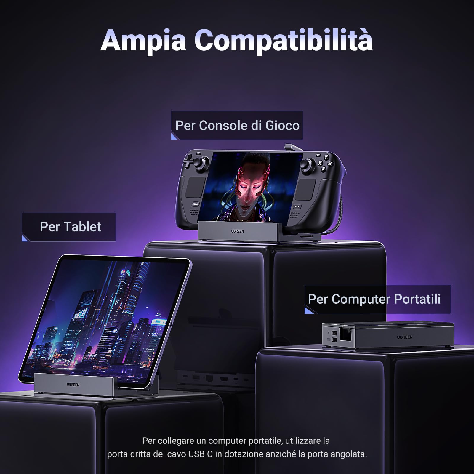 ugreen-docking-station-9-in-1-con-supporto-per-steam-deck-rog-ally-legion-go image 8