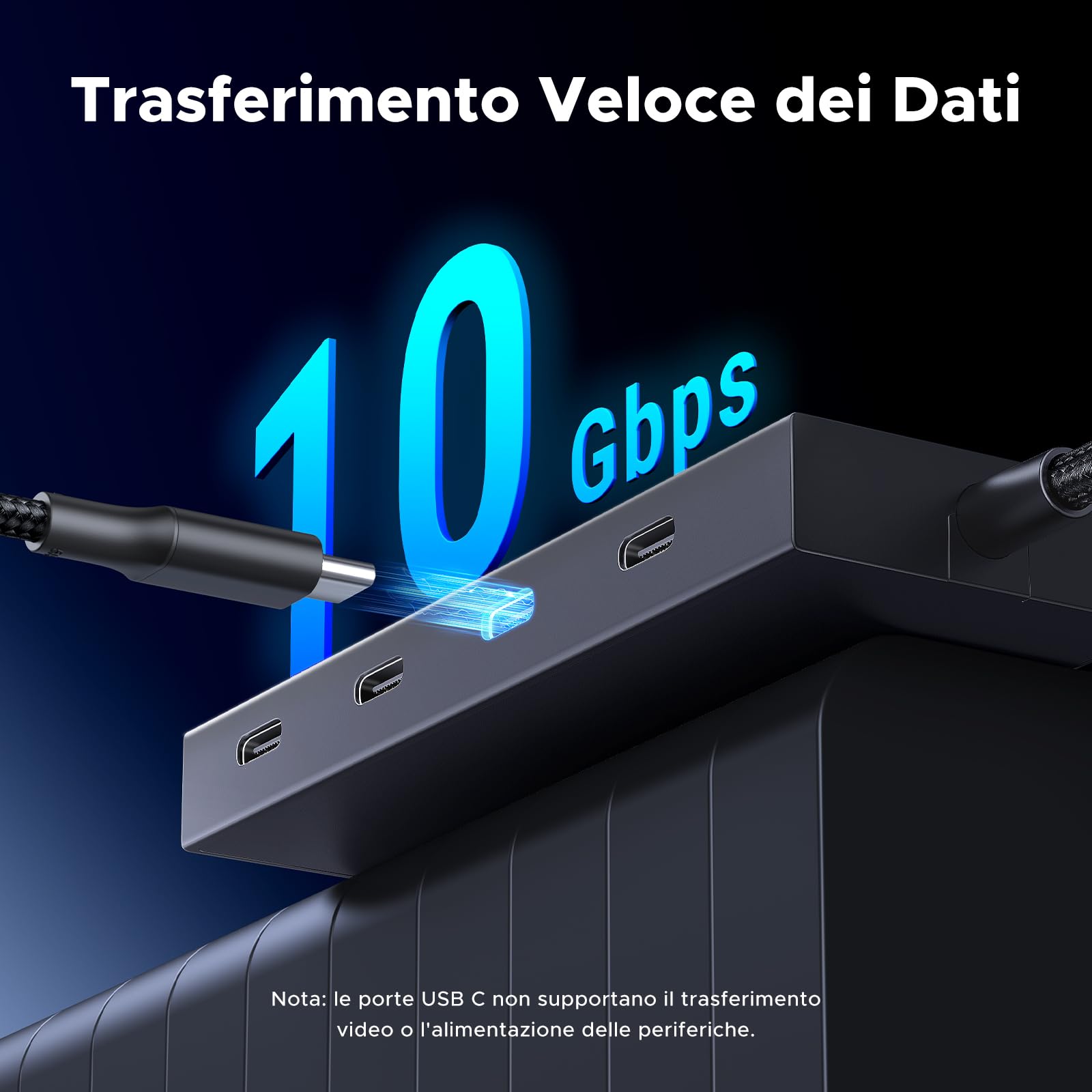 ugreen-hub-usb-c-5-in-1-10gbps-con-ricarica-pd-100w-4-porte-dati image 3