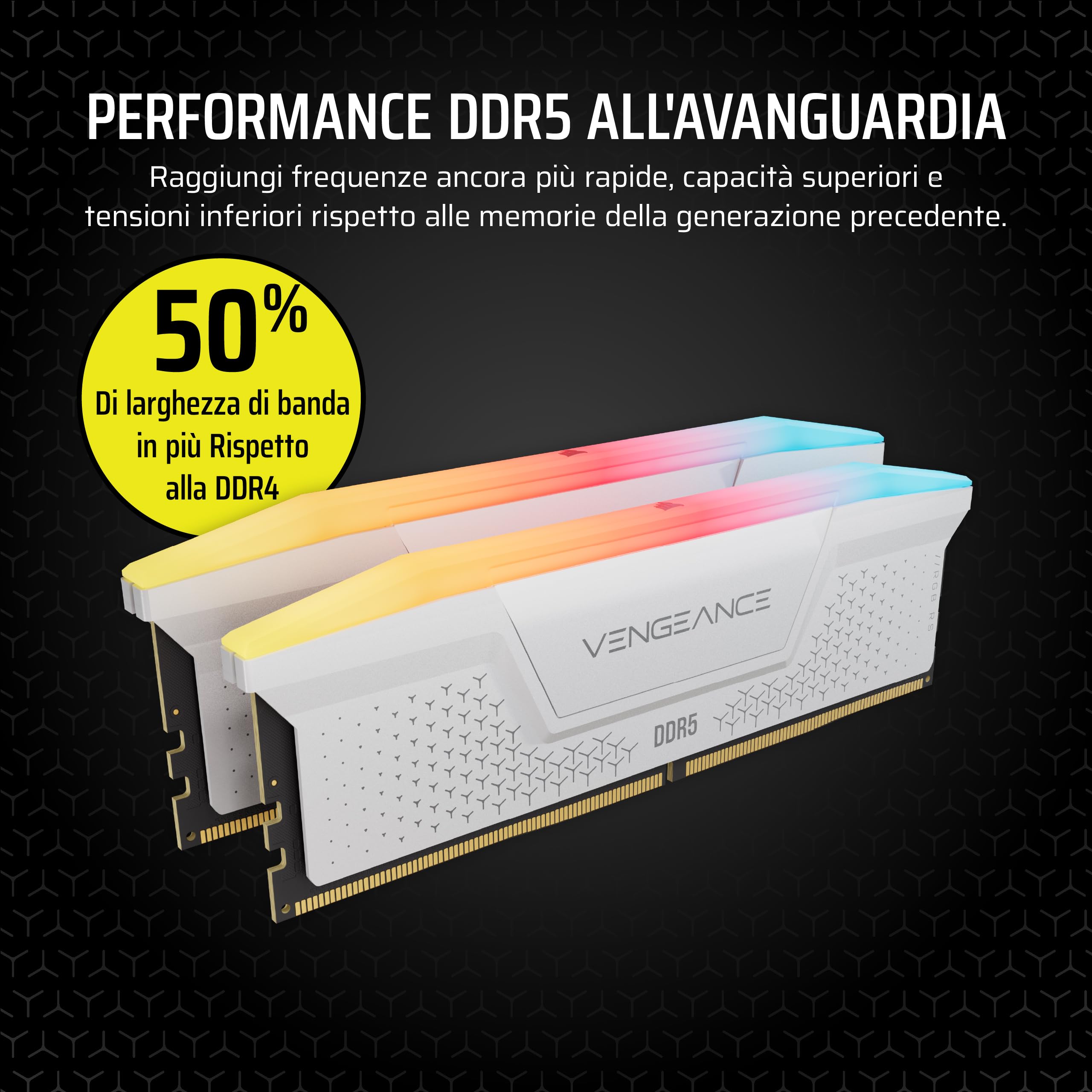 corsair-vengeance-rgb-rs-ddr5-16gb-2-x-8gb-5200mhz-cl40-bianco-amd-expo-e-intel- image 3