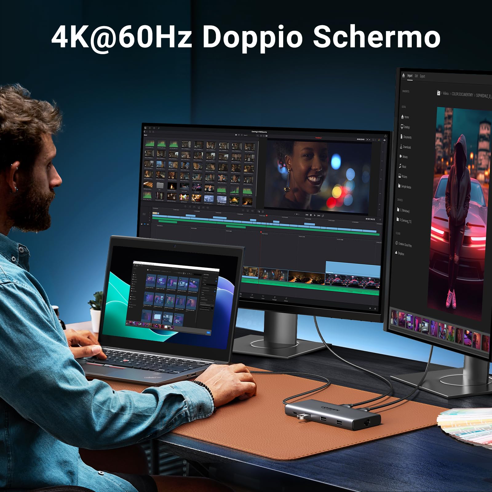 ugreen-revodok-pro-210-hub-usb-c-10-in-1-doppio-hdmi-4k60hz-8k30hz image 3