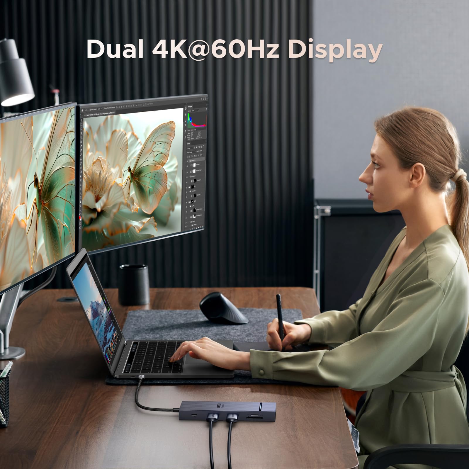 ugreen-revodok-pro-2102-hub-usb-c-10-in-1-doppio-hdmi-4k-60hz image 3