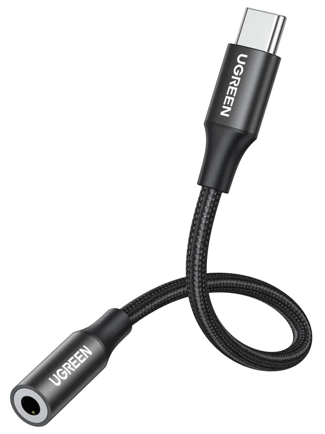 ugreen-adattatore-usb-c-a-jack-3-5mm-nylon-nero-per-cuffie image 1