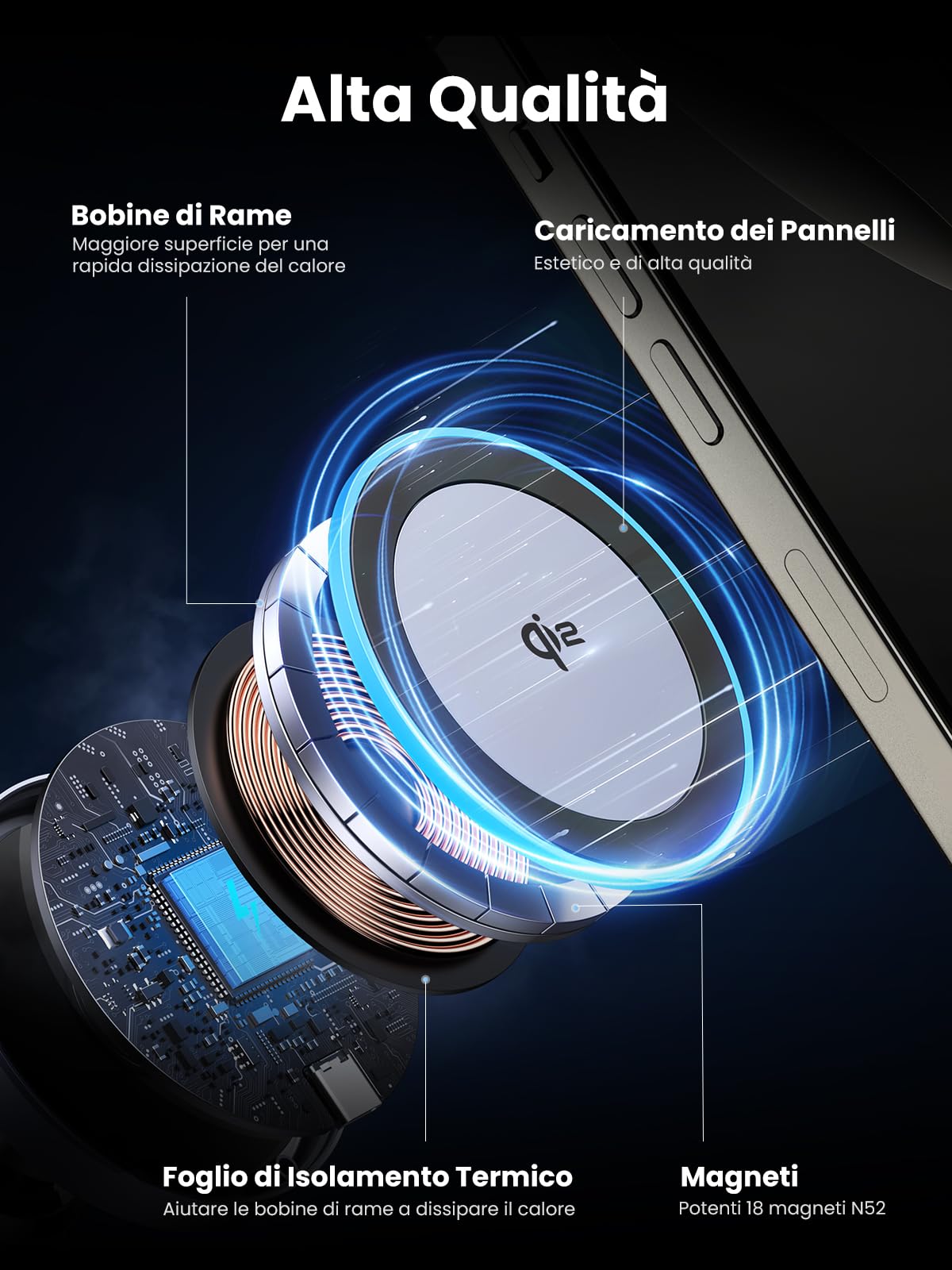 ugreen-magflow-qi2-caricatore-wireless-magnetico-15w-da-auto-supporto-bocchetta- image 8