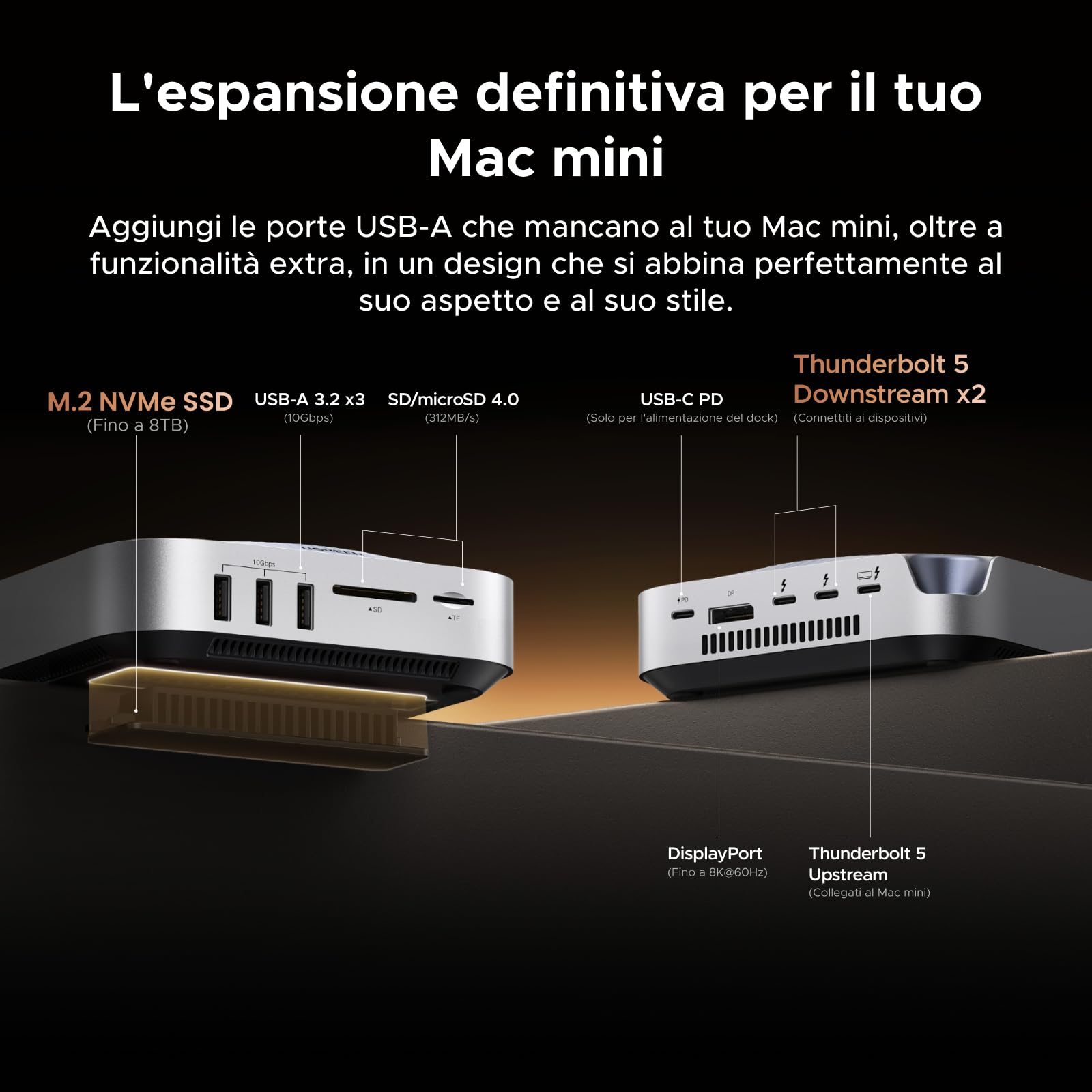 ugreen-maxidok-thunderbolt-5-docking-station-usb-c-10-in-1-con-case-m-2-ssd-per- image 2